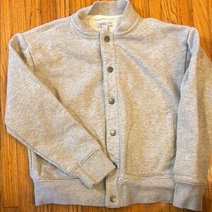 Crewcuts Light Gray Kids Varsity Sweatshirt Jacket size 8 with snap buttons